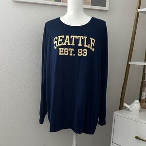 Torrid Navy and Yellow “Seattle” Lightweight Sweatshirt